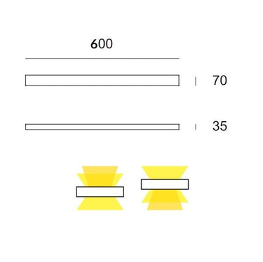 Applique cm.60 1+2 led b.co-WW